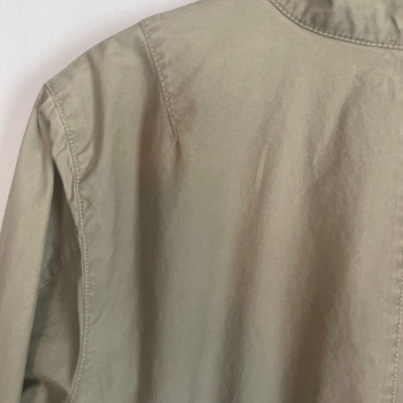 Sigrid Olsen Sage Green Utility Cargo Zip Up Drawstring Jacket Size 12 - Picture 14 of 14